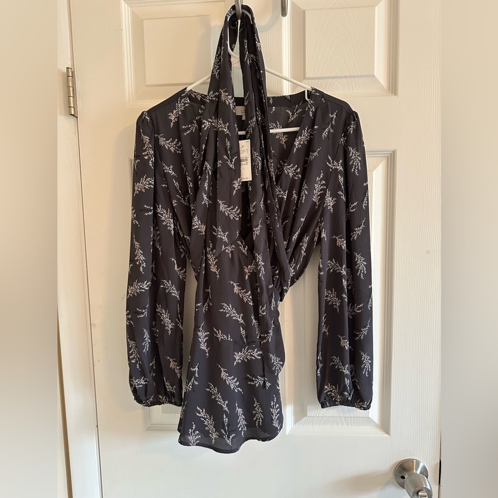 LOFT Women's Wrap Blouse- Large- NWT!
